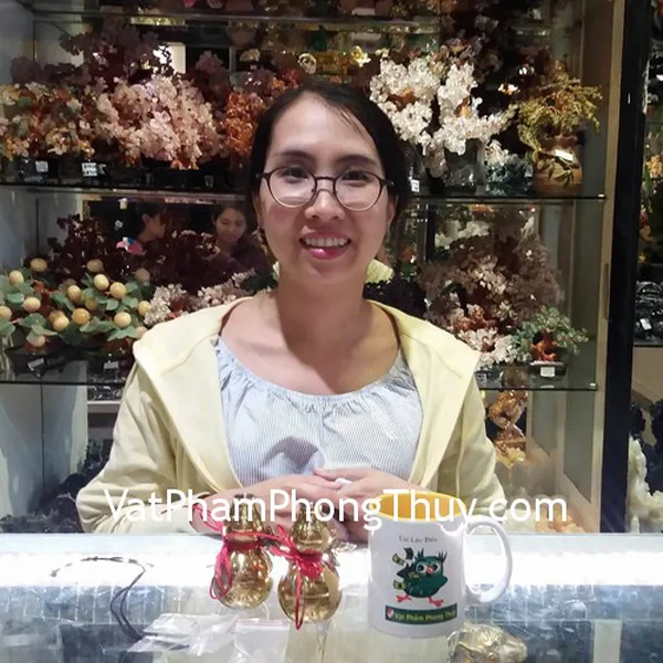 Chị Vinh - khách hàng mua hồ lô đồng D207, mặt tỳ hưu thạch anh vàng S764, mặt tỳ hưu thạch anh hồng S767, mặt cóc thach anh hồng S939 và hồ ly thach anh hồng S6341