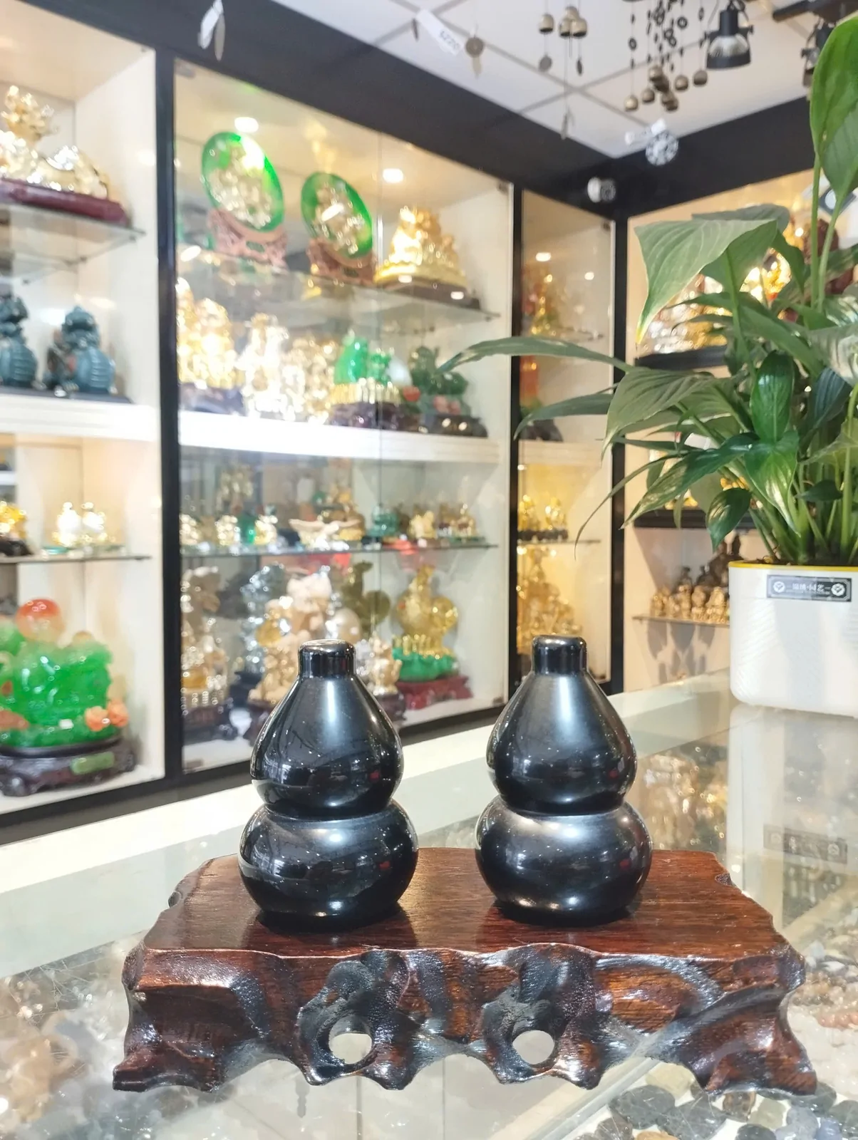 Hồ lô đá hắc ngà(thạch anh đen, onyx)_nhỏ K021