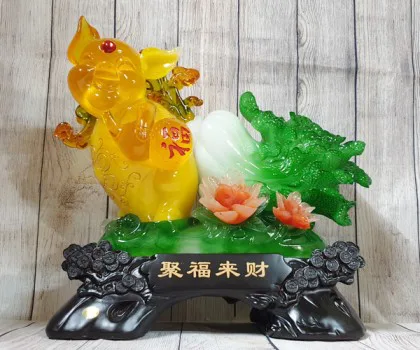 Vua heo vàng cam ngọc ôm bắp cải xanh - Tài Phước Lâm Môn FLN008