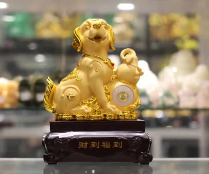 Chó sa kim ôm hồ lô ngọc - Tài đáo phước đáo C022A