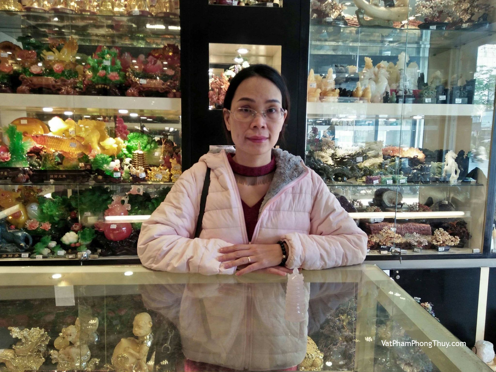 Chị Hạnh - Khách hàng mua Tháp văn xương 9 tầng thạch anh hồng GM135.